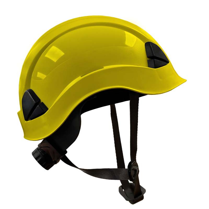 Casco no ventilado con barbuquejo color amarillo AEL - ACCESUS