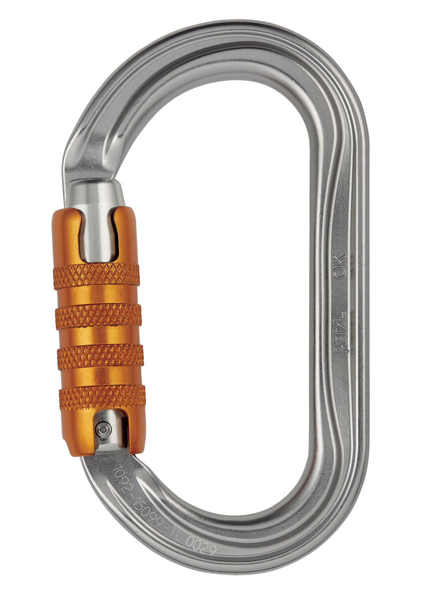mosquetón oval simétrico ligero cierre triple petzl ref13486